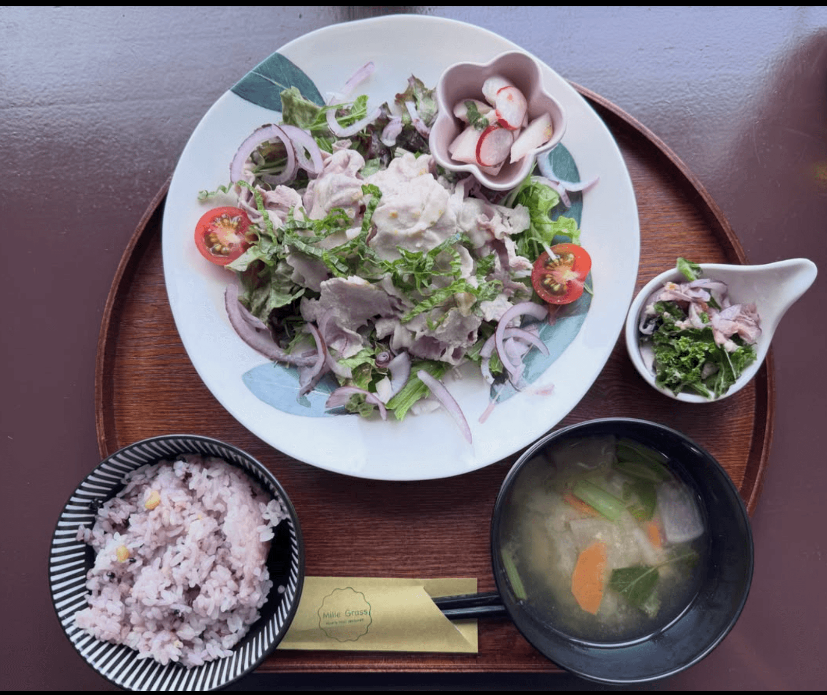 冷しゃぶと薬味野菜の定食